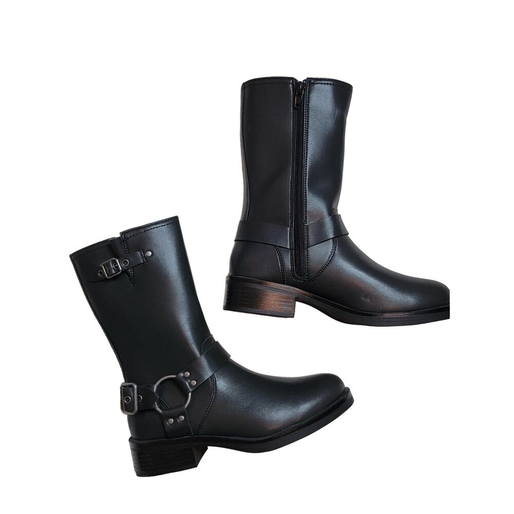 Steve Madden Motorcycle Black Boots Girl 2